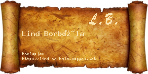 Lind Borbála névjegykártya
